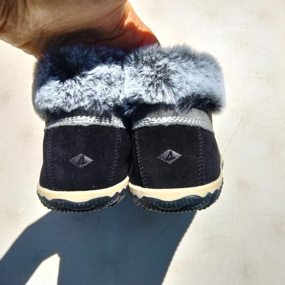 SPERRY Topsiders DUCK BOOTIE SLIPPERS WSW1020 NOS Box Black Womens 6 - Picture 7 of 8